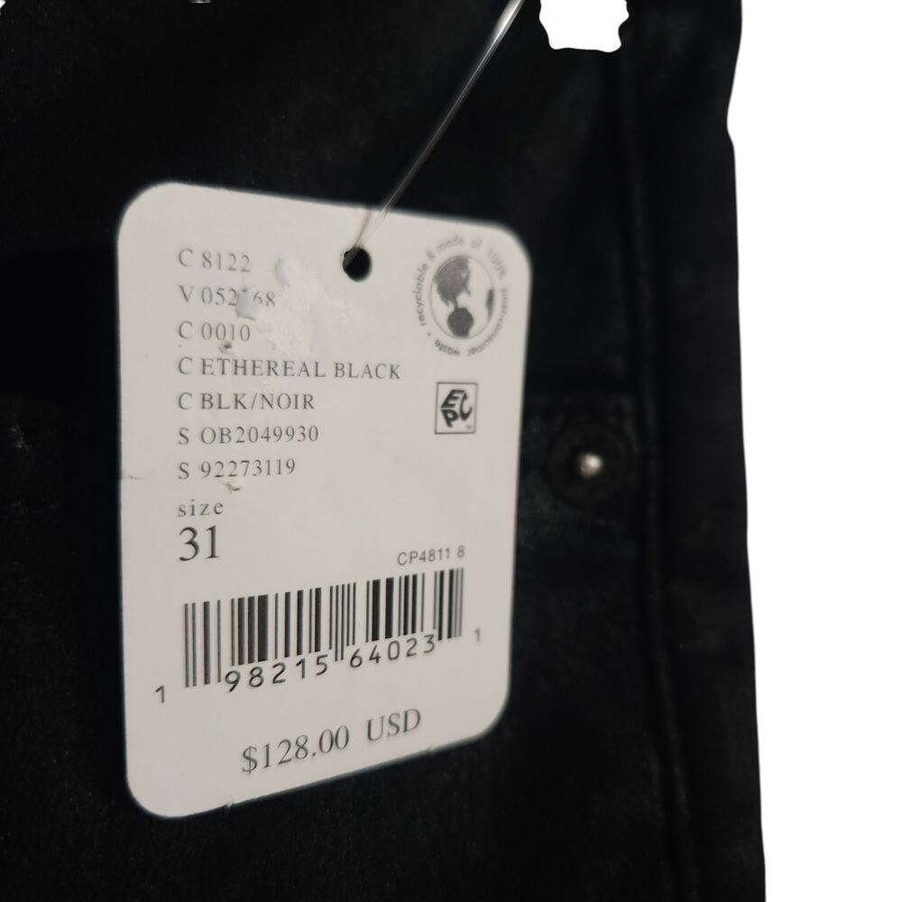 Free People Black Coated Straight-Leg Jeans - Picture 5 of 7